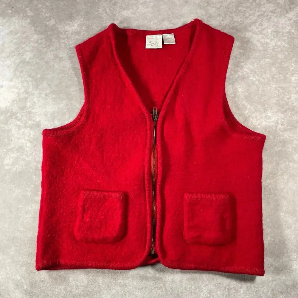 Vintage Women’s Fiorlini International Red Wool Sweater Vest
